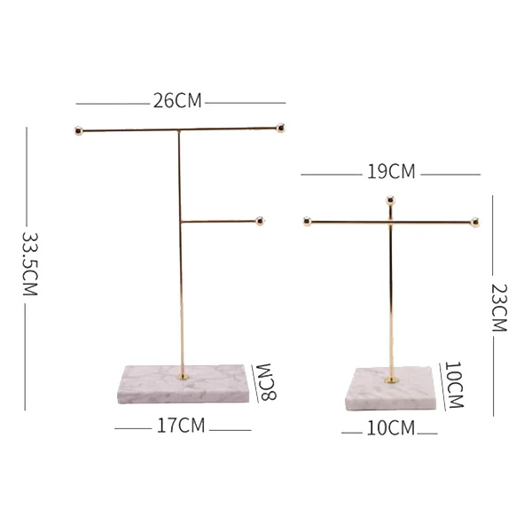 

2Pcs Marble Jewelry Stand, Gold Jewelry Display Stand, Necklace Stand, Jewelry Stand, Earring Stand, Bracelet Stand
