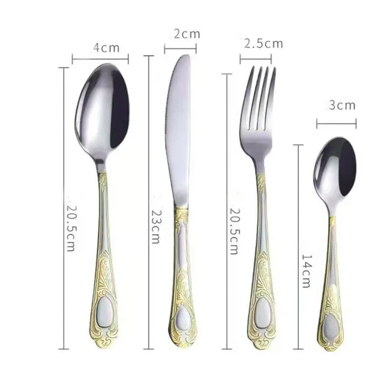 

Tableware Set Stainless Steel Cutlery Kitchen Knife Spoon Flatware Western Dinnerware Set