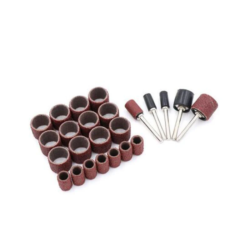 10 шт. Dremel аксессуары грит 40#-600# шлифовальные ленты+ 6,35 мм шлифовальный барабан роторный пробойник инструмент сверла для ногтей электрические инструменты