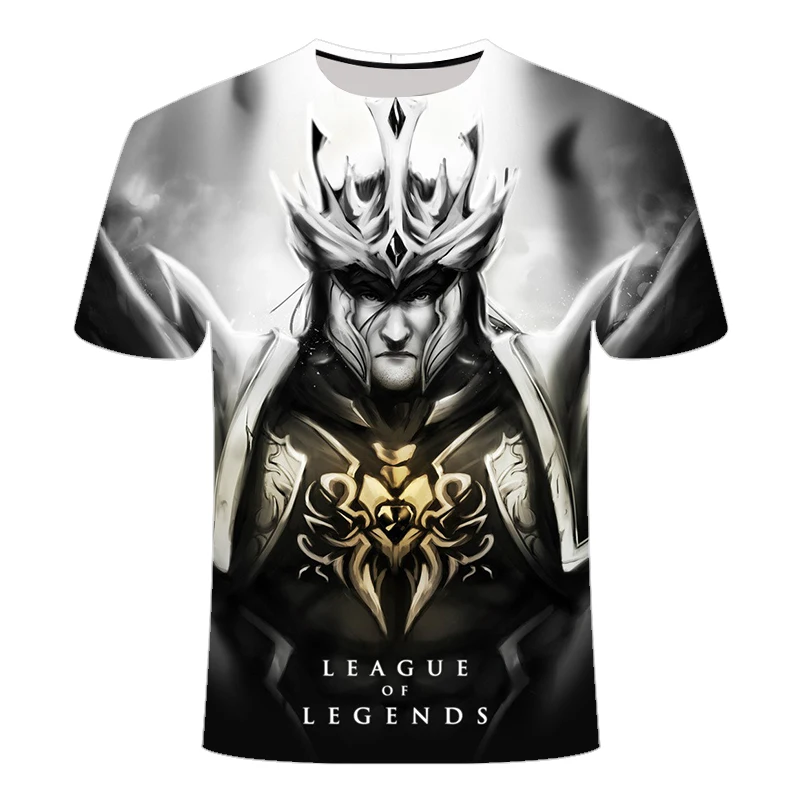 

2021 New Dark style 3D League of legends T shirt Yasuo Jarvan IV Twisted Fate E-sports team clothing men's women's LOL t-shirt