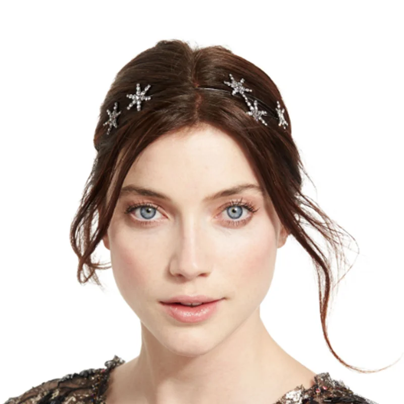 Shiny Rhinestone Tiaras and Crowns for Women Wedding Hair Jewelry Star Bridal Crystal Tiara Crowns Princess Queen Headband Gift