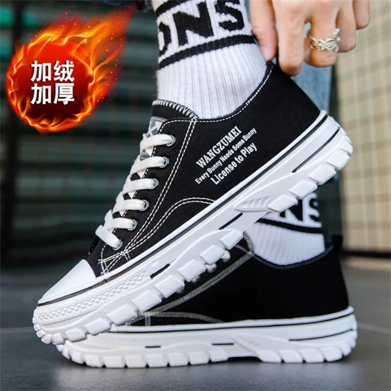 

sneakers zapatos de hombre tenis masculino Men's low top canvas shoes trendy men's shoes Plush thickened casual shoes