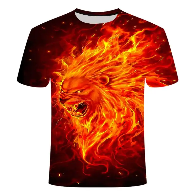 New Lion king 3d T-shirt Animal Shirt Camiseta T Men Funny Mens Clothing Casual Fitness Tee Top Tiger Tshirt Man Big Size | Мужская