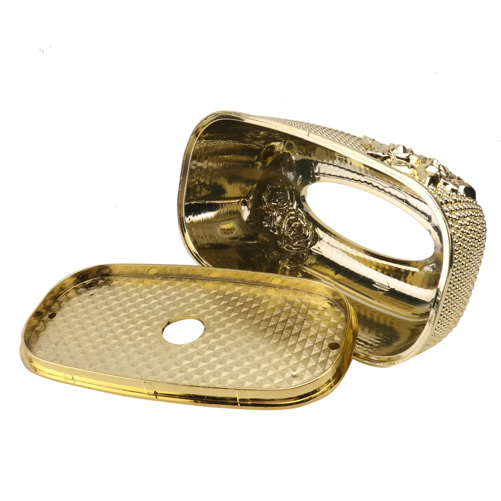 

1Pc Hotel Decorative Napkin Box Household Furnishing Storage Adornment (Golden)