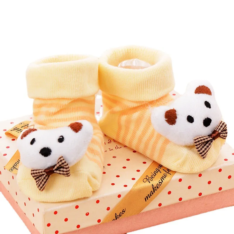 Calcetines antideslizantes con dibujos animados para beb&eacute;s, medias suaves y c&aacute;lidas para reci&eacute;n nacidos, de algod&oacute;n, transpirables, para Oto&ntilde;o e Invierno-5