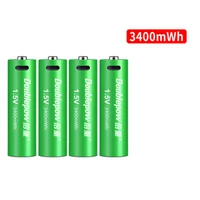4pcslot new 1 5v aa rechargeable battery 3400mwh usb rechargeable lithium battery fast charging via micro usb cable