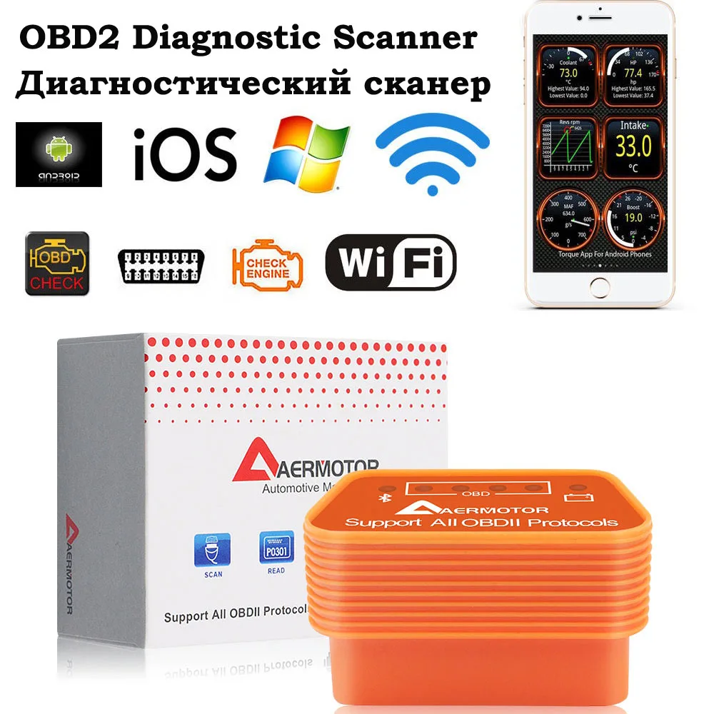 Для Dodge GMC Rossion Buick Cadillac Lincoln Chevrolet Wifi ELM327 OBD2 сканер диагностический сканер для автомобиля ELM 327 Pic 18f25k80