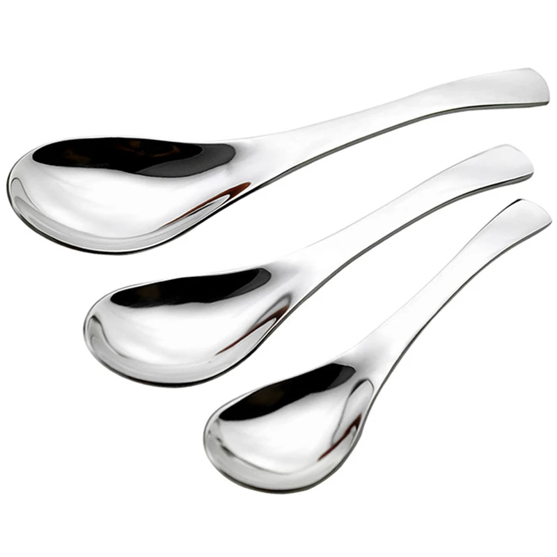 1 шт. детская металлическая ложка для мороженого 3 размера|soup spoon|stainless steel spoondessert