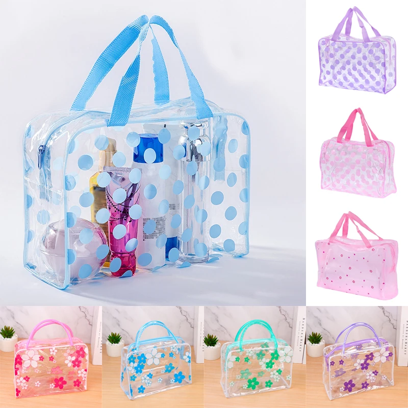 

Портативная женская косметичка, Прозрачная женская сумка для хранения, водонепроницаемый Органайзер из ПВХ для туалетных принадлежностей,...