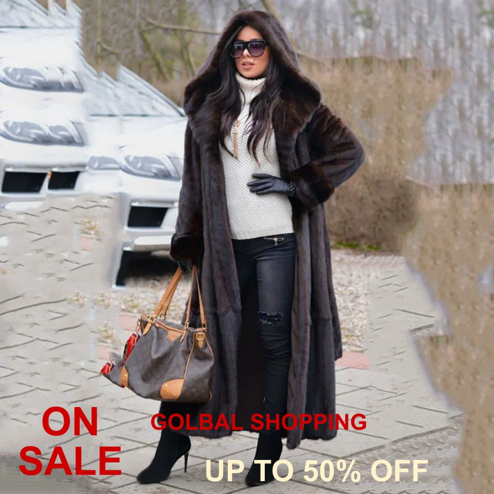 TOPFUR 2021 New Arrival Real Fur Natural Mink Fur Elegant Female Coats Long Thick Warm Winter Coat Woman Top Fashion Street Wear