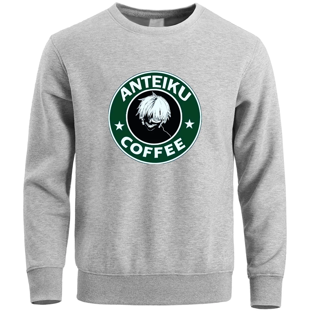 

Токийский Гуль японского аниме Кен канеки кофе пуловер толстовки зима теплый уличный принт Толстовка Топ Мужская Crewneck Повседневная Толсто...