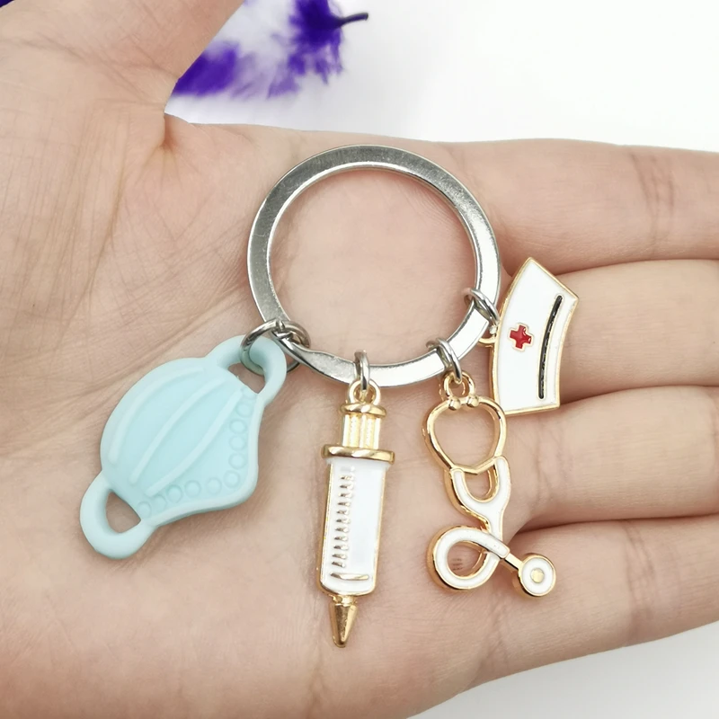 2021/Новый дизайн брелок докторский медицинский инструмент стетоскоп шприц маска
