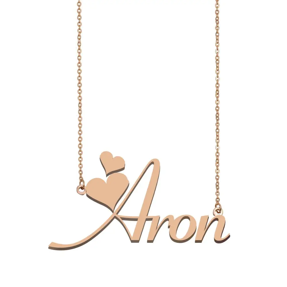 

Арон имя воротники-ожерелья на заказ имя ожерелье для женщин девушки Лучшие Друзья День рождения Свадьба рождественские дни матери подарок
