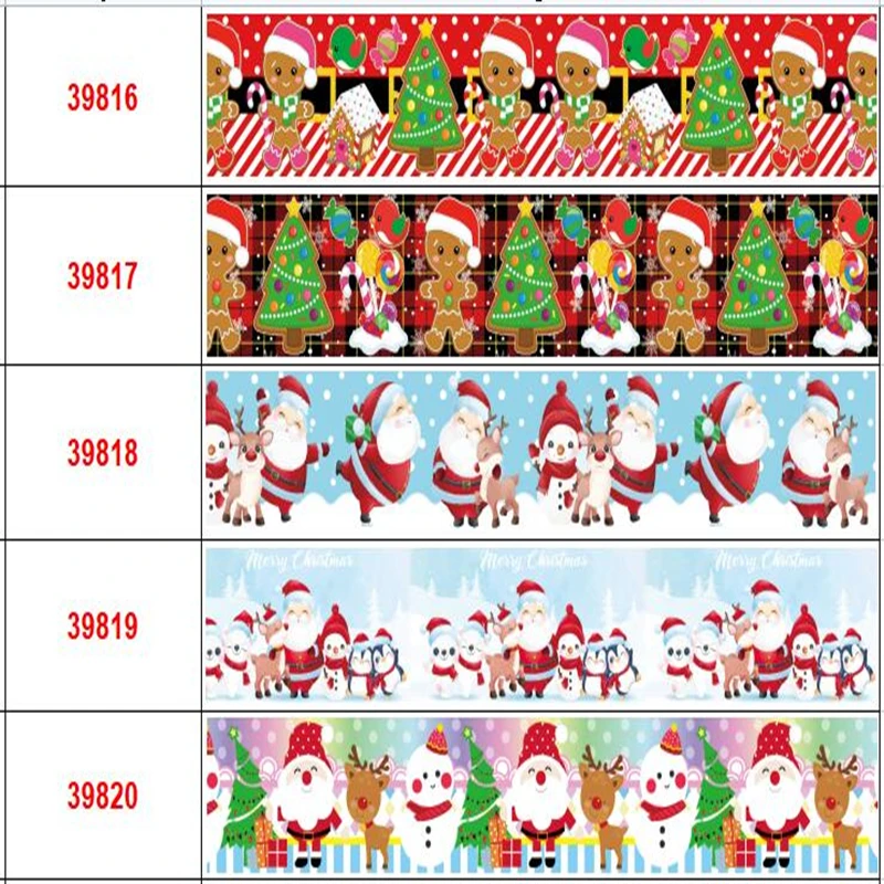 

16 мм, 22 мм, 25 мм, 38 мм, 75 мм репсовая лента с ушками Рождественская лента для упаковки подарков свадебное украшение банты для волос «сделай сам...