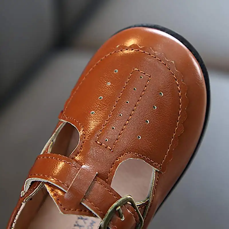 

Classic Soft Boy Girls Shoes Soft PU Leather Casual Shoes For Toddlers Big Kids Hollow Slip Children Sneakers All-match