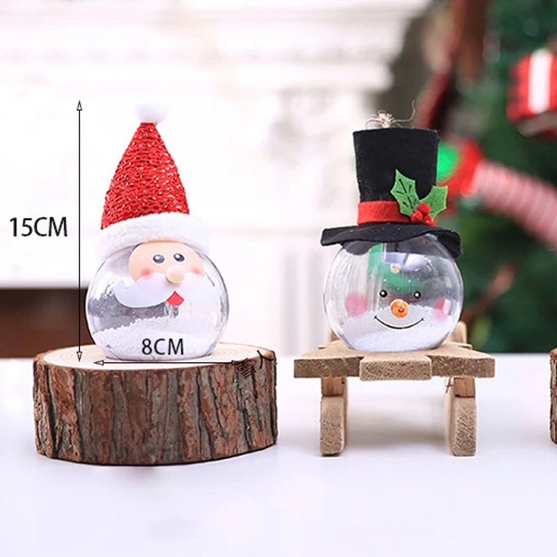 3Pcs Transparent Christmas LED Balls Light Santa Elk Ornament Xmas Tree Hanging Pendant Party Decoration Supplies | Дом и сад