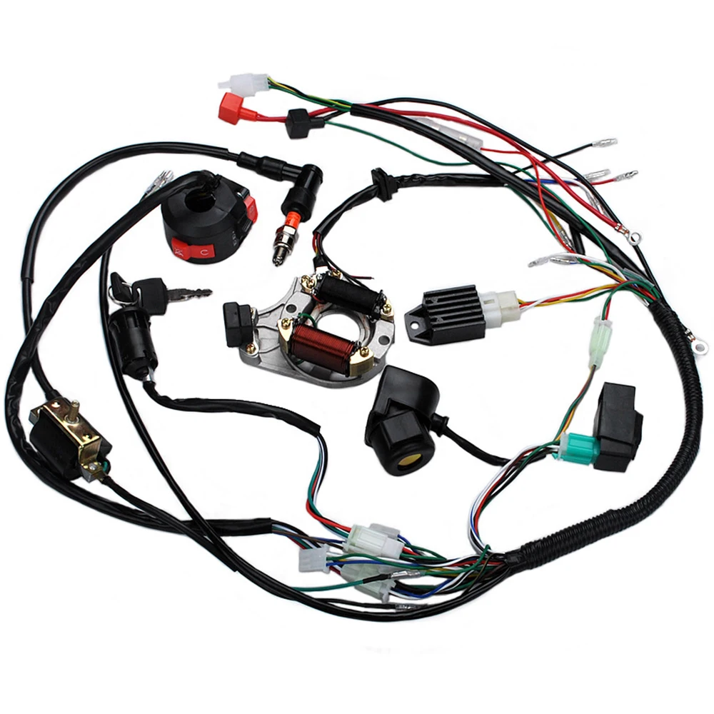 

Dirt Bike ATV Quad Wire Harness For 50cc 70cc 90cc 110cc 125cc Start Electric Assembly Wiring