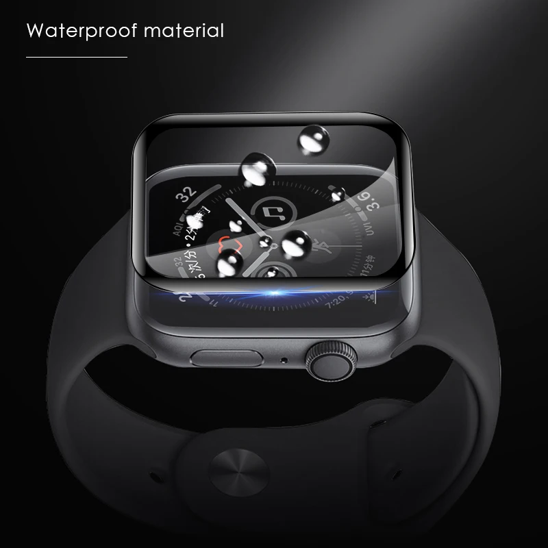 Черная изогнутая защитная пленка для экрана Apple watch 5 4 3 2 1, мягкое покрытие, полное покрытие, iwatch 44 40 38 42 мм, керамическая, устойчивая к царапинам