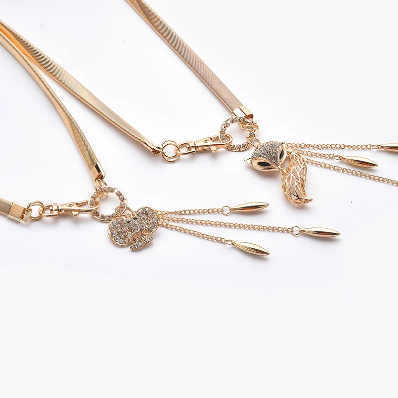 Женский эластичный пояс-цепочка с лисьим поясом модный универсальный элегантный