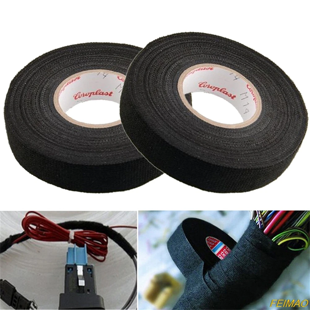 

1 Pc Cloth Fabric Tape Wiring Protect Harness Tape Strong Adhesive Car Heat-resistant Wear-resistant Insulating Electrical Tape