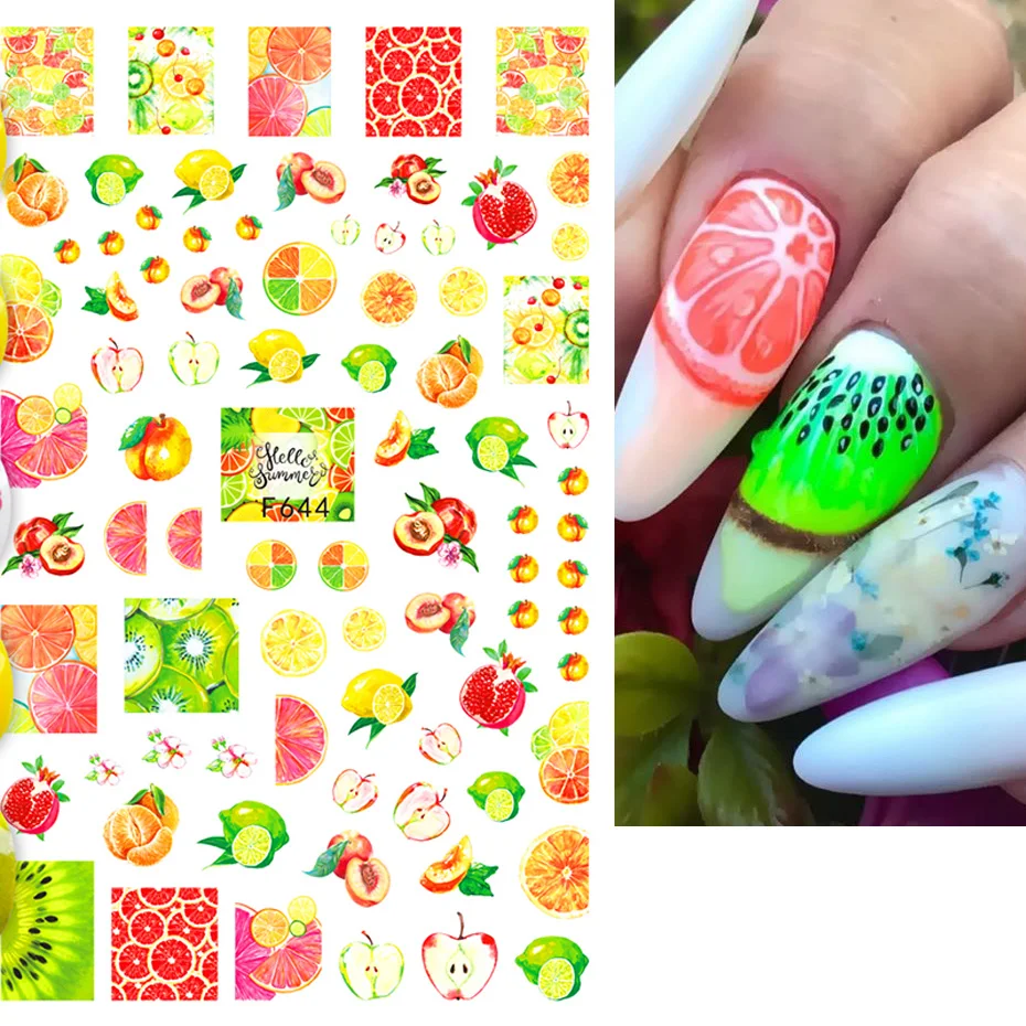 3D Наклейки для дизайна ногтей арбуз лимон|Стикеры и наклейки| |