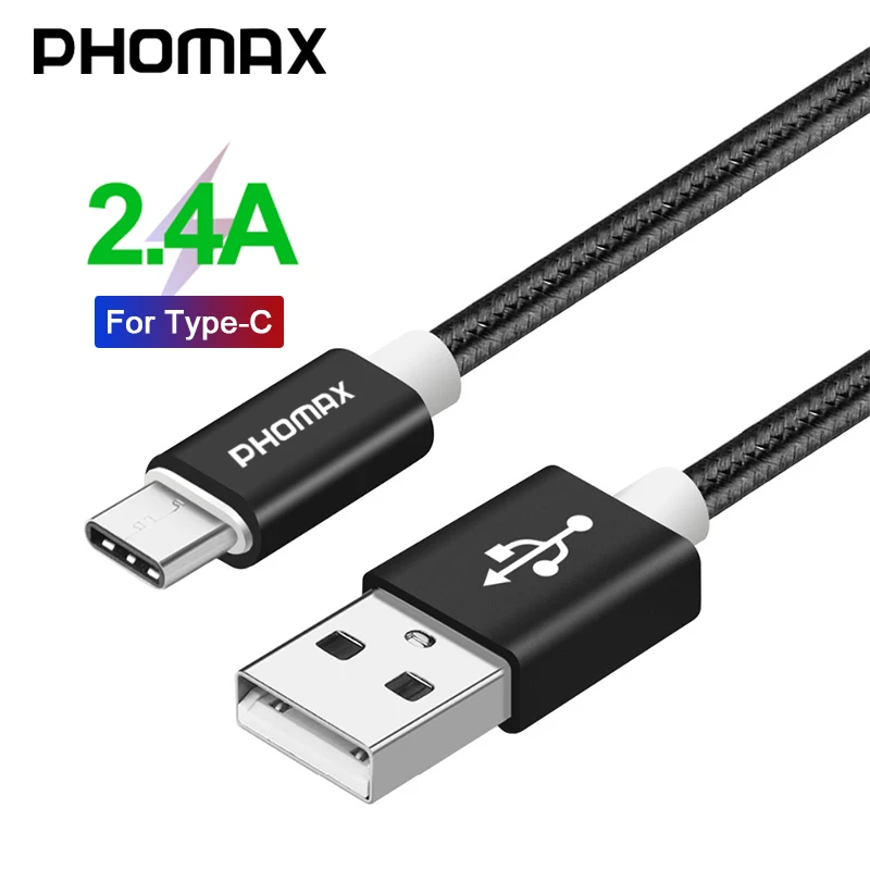 Usb-кабель PHOMAX type C нейлоновый плетеный кабель для быстрой зарядки для samsung S9 Galaxy USB кабель для Macbook Xiaomi mi 8 A1 зарядный шнур