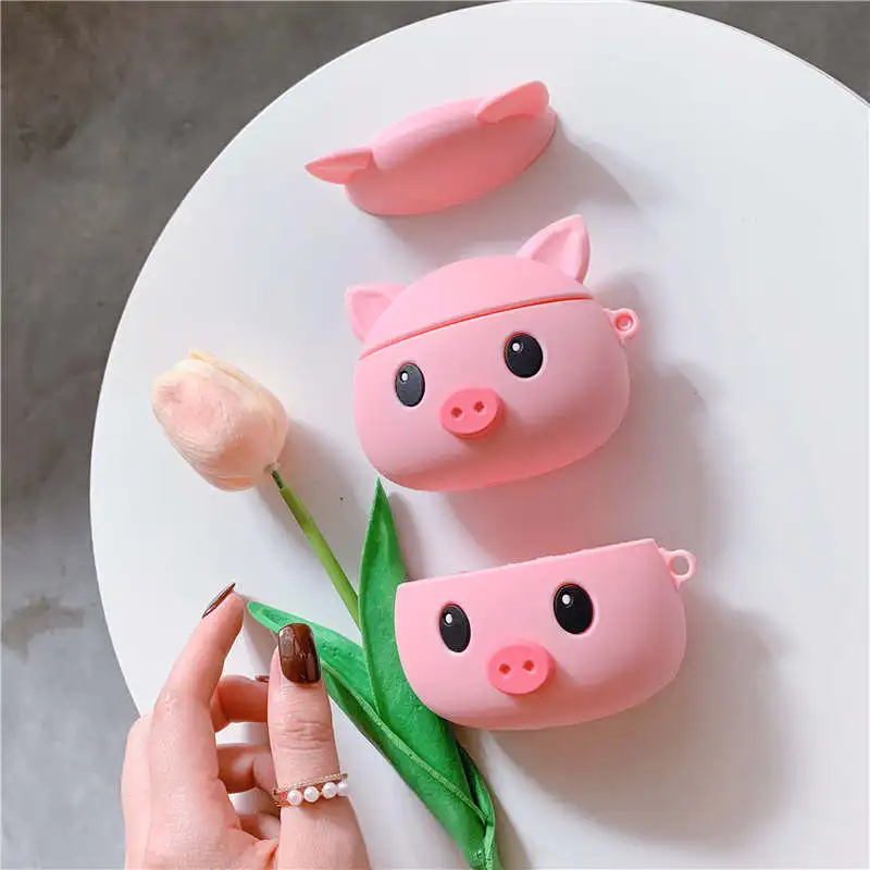 Для Apple AirPods Piggy Butt чехол 3D милый мультфильм о розовой свинье арбуз беспроводные наушники крышка для Airpods 2 Earpods аксессуары