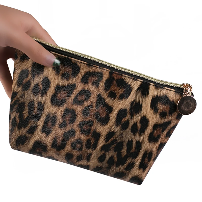

Fashion Leopard Cosmetic Bag Women Makeup Bag Large Capacity Multi-Function Storage Wash Toiletry Bag Portable Clutch Bags