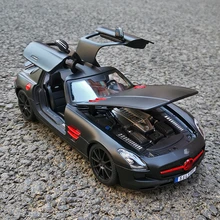 1:32 Benzs SLS AMG-GT Alloy Sports Car Model Diecasts Metal Toy Vehicles Car Model Simulation Sound Light Collection Kids Gift