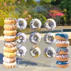 Деревянная настенная подставка для пончиков, держатель для пончиков для детского праздника, детского дня рождения, украшение для вечевечерние НКИ, товары для свадьбы, праздника
