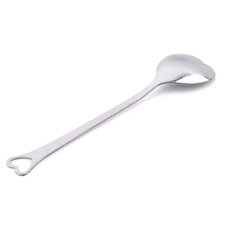 

Creative Heart Shape Stainless Steel Coffee Spoon Dessert Sugar Stirring Spoon Ice Cream Yogurt Honey Spoon Kitchen KO996201
