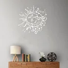 Наклейки на стену в стиле бохо DW8960, виниловые Стикеры с изображением солнца, Луны, звезд, для спальни