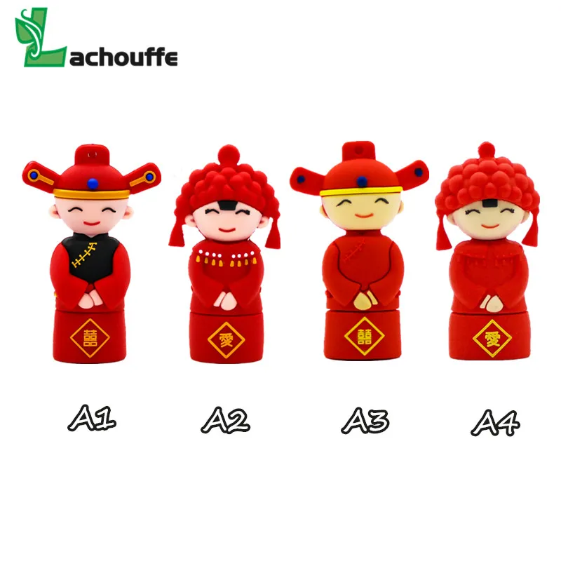 Романтический Китайский Свадебный USB флэш накопитель 16 ГБ 32 64 Гб 128 ручка Невеста