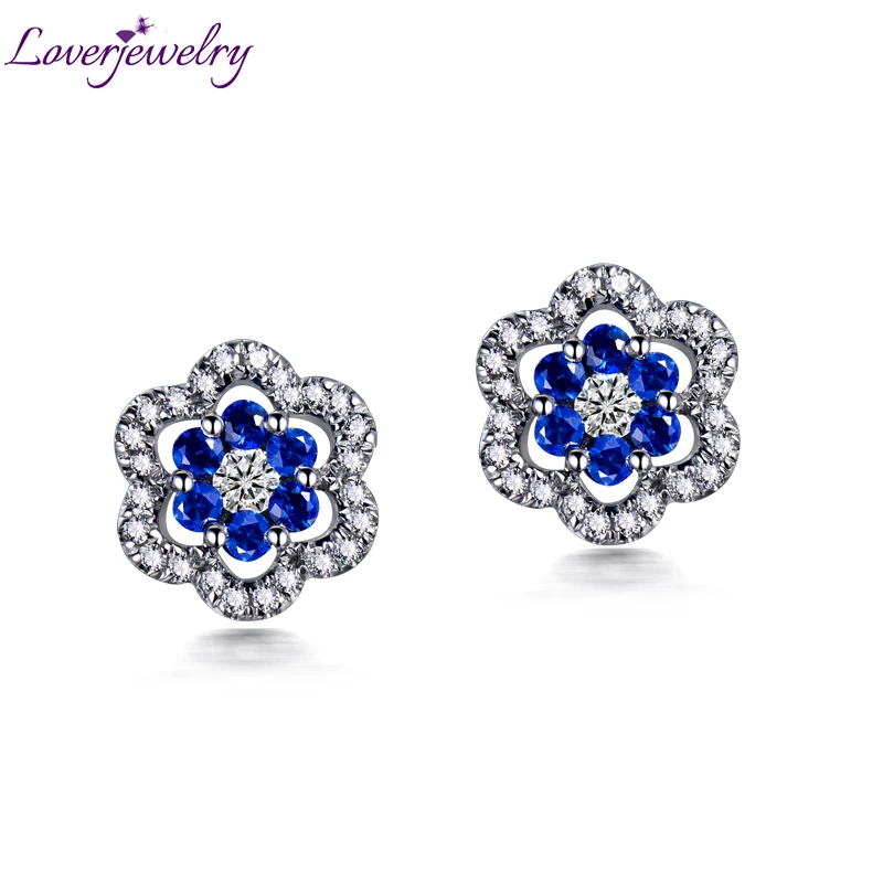 LOVERJEWELRY серьги гвоздики с сапфиром Для женщин лучший подарок для помолвки