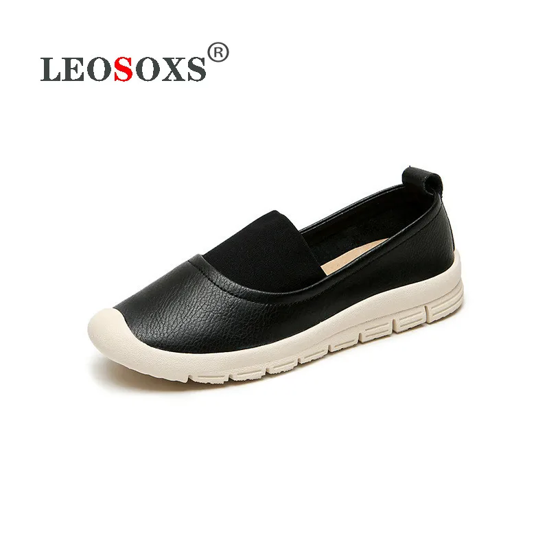 2020 женская и весенняя обувь ленивая кожаная плоская повседневная мягкое дышащее