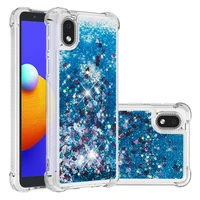 quicksand phone case for samsung galaxy a01 core glitter love heart sequins quicksand dynamic liquid soft shockproof back cover