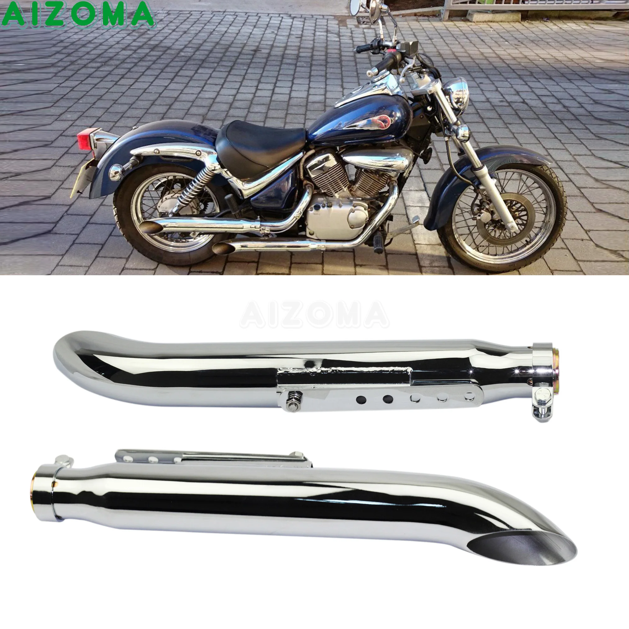 1 пара мотоциклетных выхлопных Муфельных труб для Harley Suzuki VL 125 800 1500 поплавок