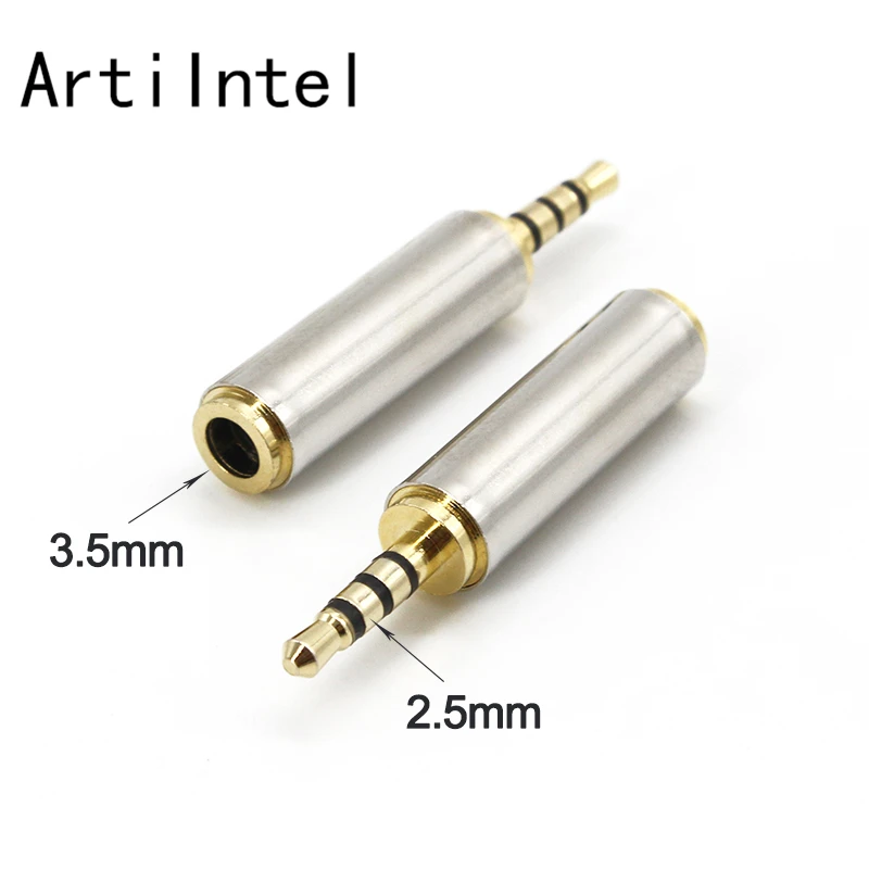 2 5 мм штекер 3 Женский аудио конвертер стерео Золотой опорная плита адаптер