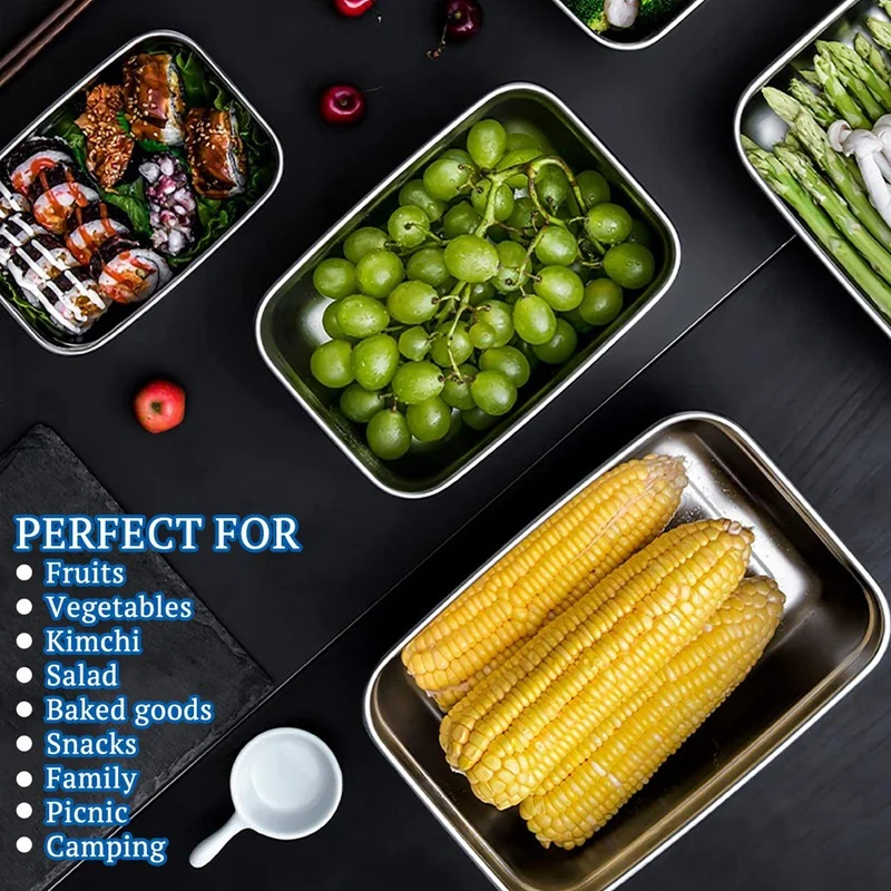 

Stainless Steel Lunch Box Sealed Food Fresh-Keeping Boxes Office Bento Container Lunch Container for Kids or Adult 4Pcs