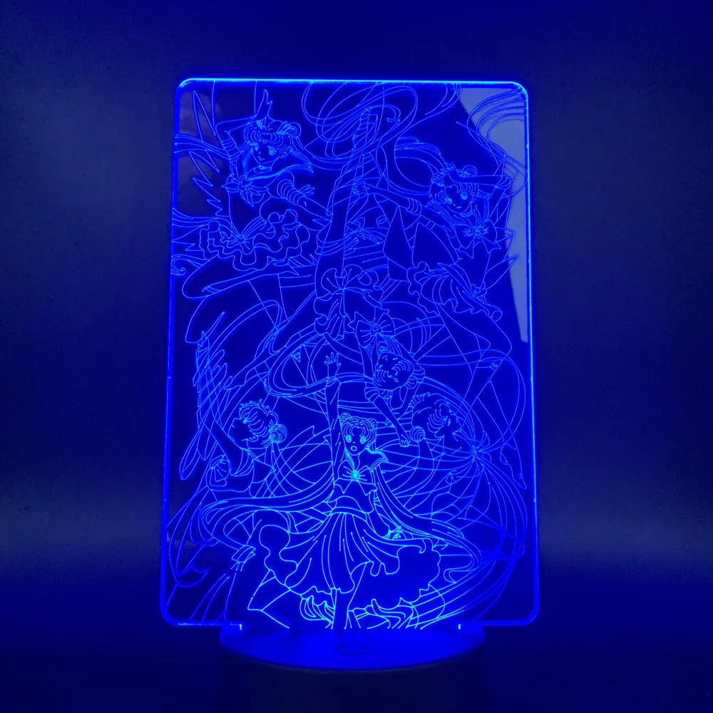 3d лампа Сейлор Мун светильник детской спальни сенсорный ночсветильник с USB