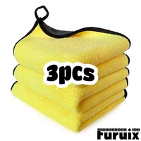 3pcs extra thick car cleaning rags reusable microfiber cleaning cloth dust cloth lint free drying towel car wash towels