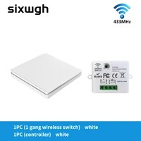 sixwgh 433mhz wireless wall switches 1 gang 1 way no battery required self powered waterproof remote control light switch