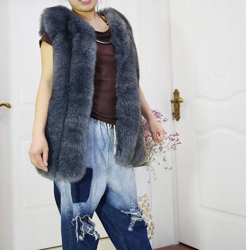 Женский облегающий жилет из искусственного лисьего меха размеры S/3XL D530 | Женская