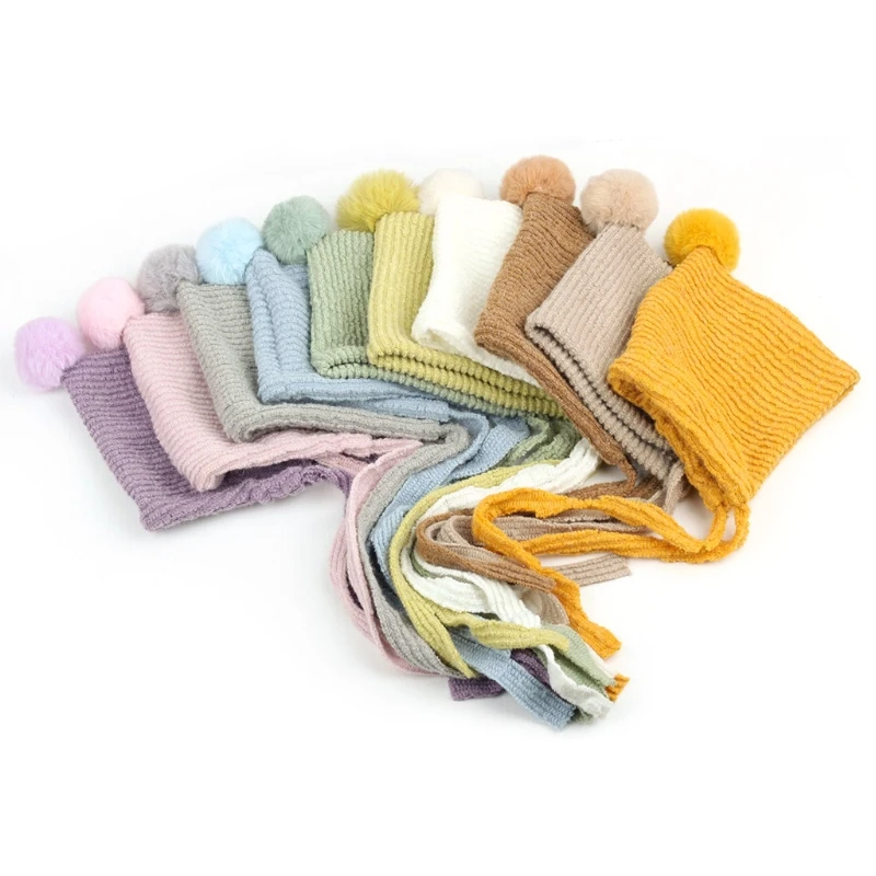 

Newborn Photography Props Baby Knitted Hat Hair Ball Hat Infants Beanies Cap Photo Shooting Accessories
