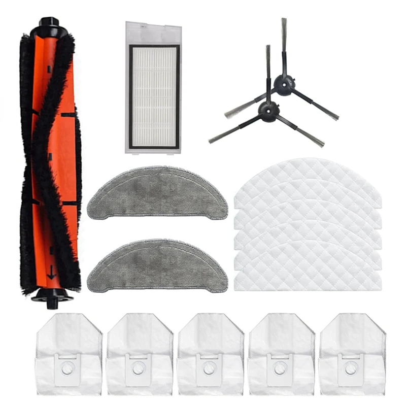 

For Roidmi EVE Plus Robot Vacuum Cleaner Main Side Brush HEPA Filter Dust Bags Disposable Mop Replacement Accessories