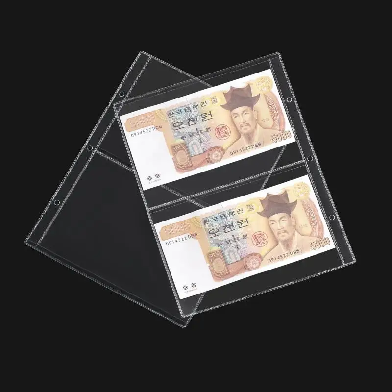 

2 Pockets Currency Ticket Page Money Bill Note Album Storage Holder Money Collection Bag Protection For Magical Currency