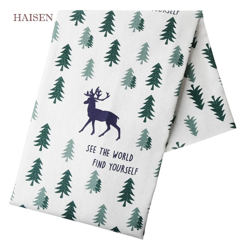 Ткань с принтом из хлопка и льна для домашнего текстиля сделай сам шитье квилтинг