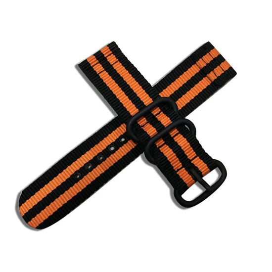 orange black 18 мм/20 мм/22 мм ремешком Nato для samsung Galaxy watch 46 мм/42 мм/Активный 2 диапазона Шестерни S3 Frontier/huawei часы GT/Amazfit Bip браслет 46 - Цвет ремешка: orange black