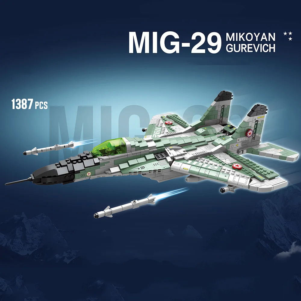 Конструктор Военный серии MIG 29 1387 шт. самолеты комплект истребителей Fulcrum
