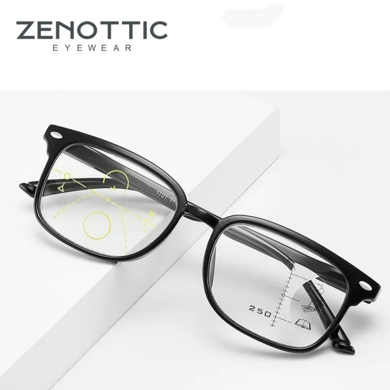ZENOTTIC Retro Anti-blue Light Progressive Multifocal Reading Glasses Men Women Myopia Hyperopia Universal Reading Eyeglasses